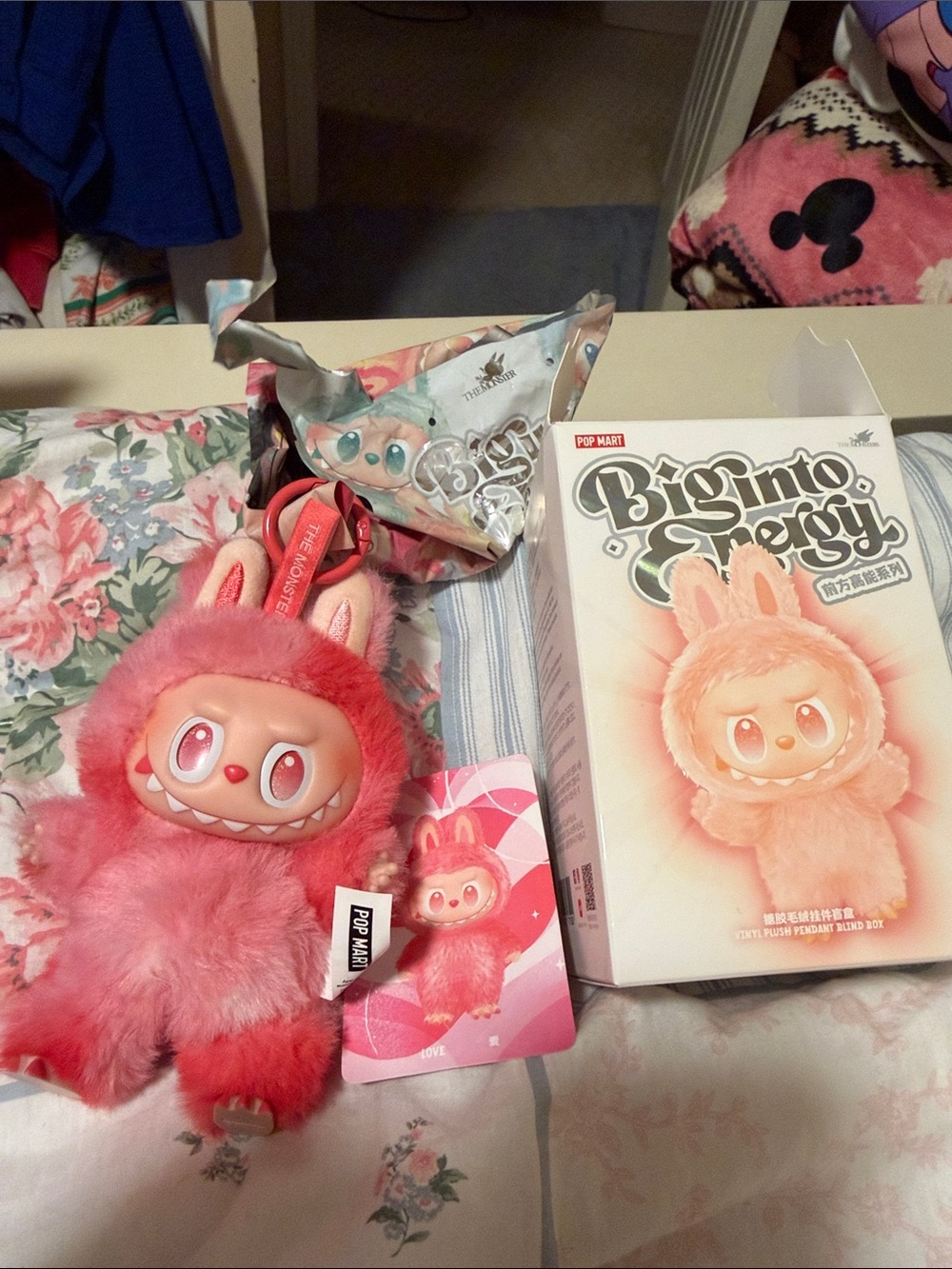 POP MART Labubu Big Into Energy Series 3 - LOVE (Red/Pink) Open Box